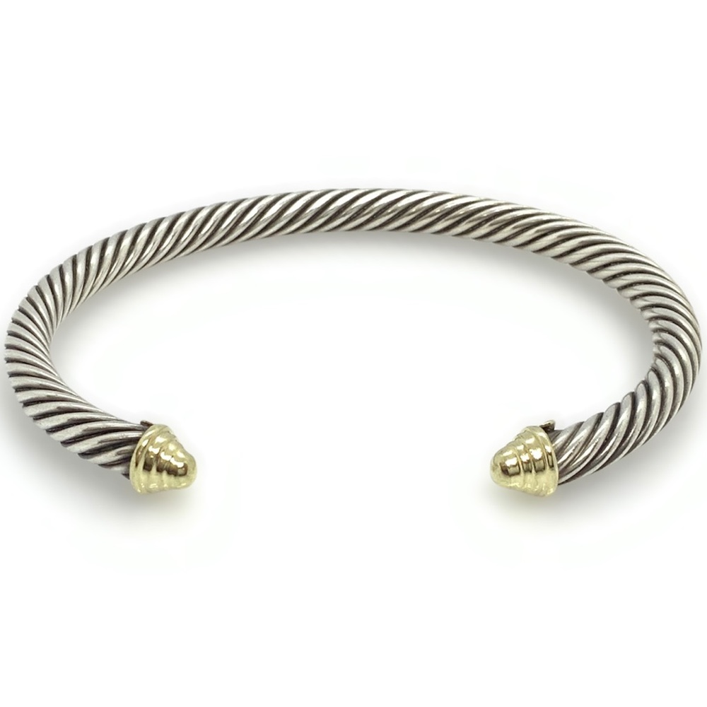 David Yurman Silver and Gold Cable Bracelet